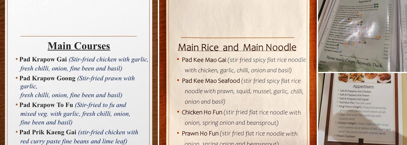Siam Cottage Menu