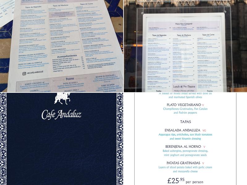 Cafe Andaluz Menu