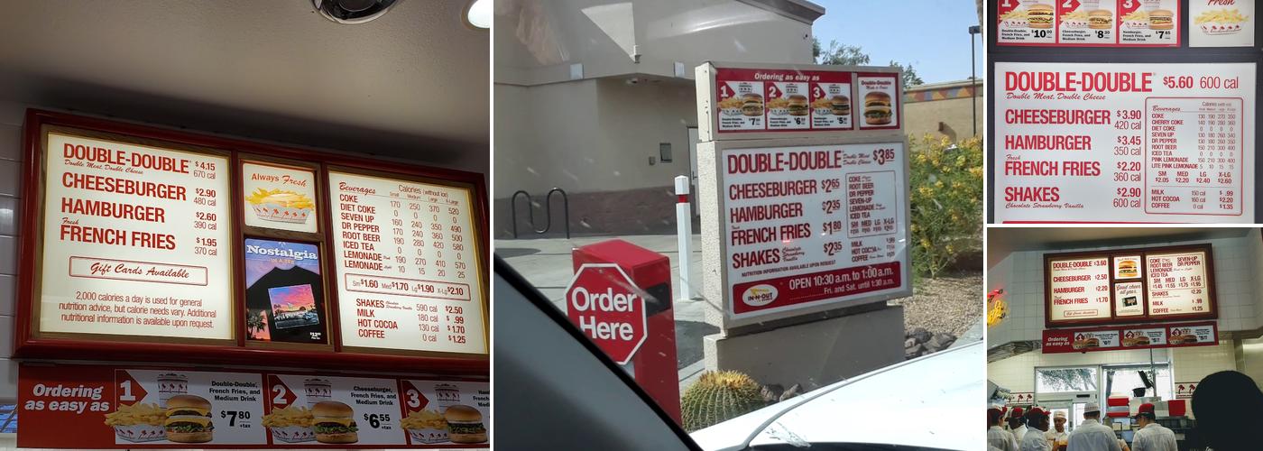In-N-Out Burger Menu