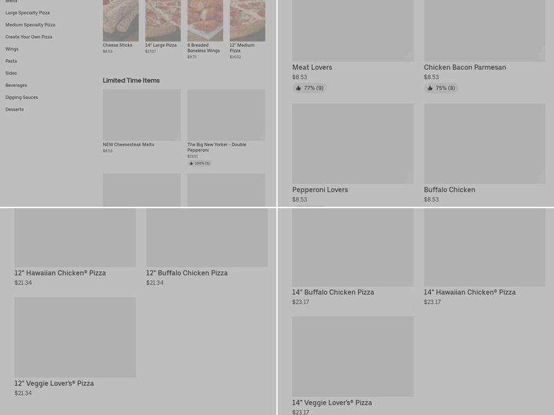 Pizza Hut Menu