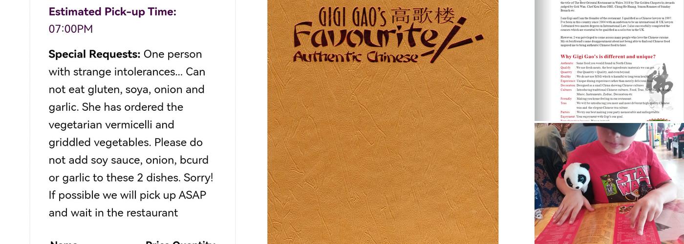 Gigi Gao's Favourite Authentic Chinese Menu