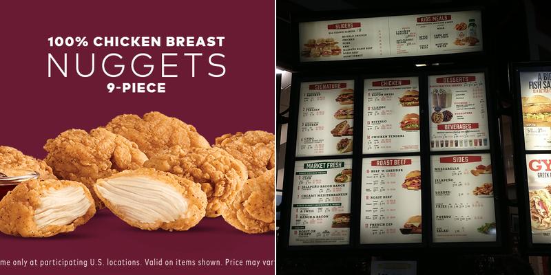 Arby's Menu