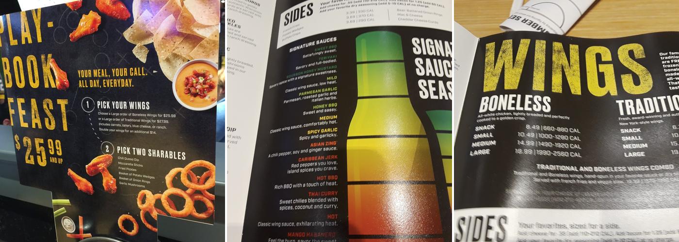 Buffalo Wild Wings Menu
