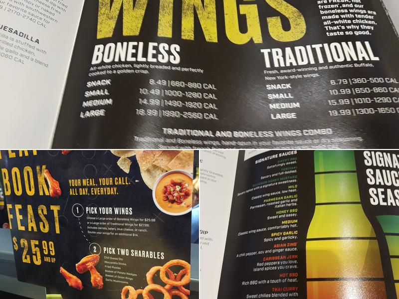 Buffalo Wild Wings Menu