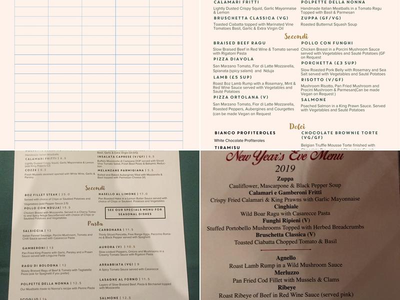 Vittorio’s Menu