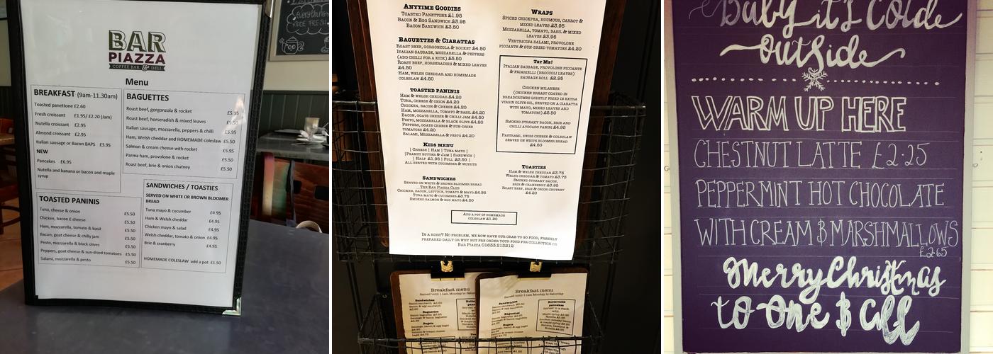 Bar Piazza Menu