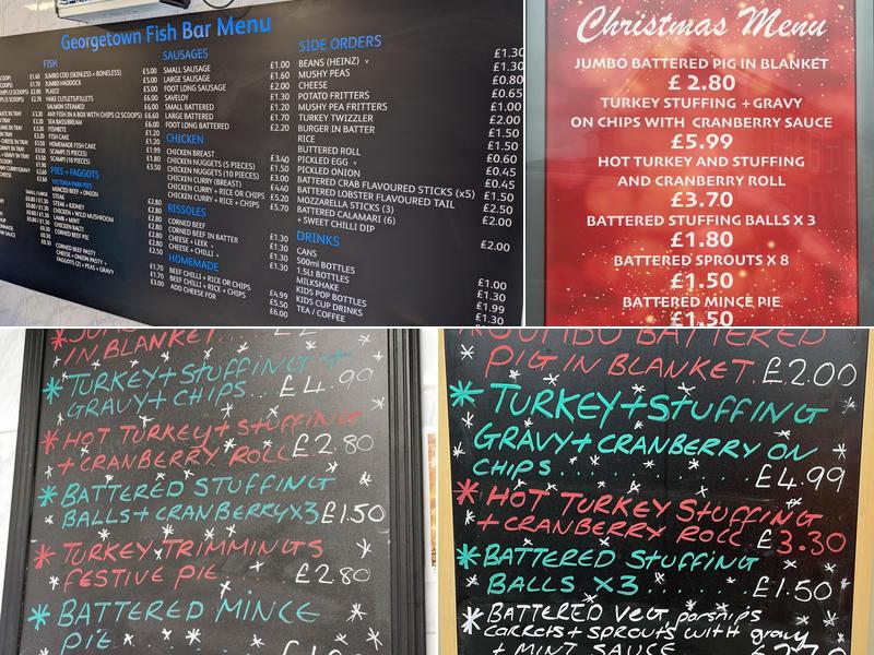 Webbers@georgetown fish bar Menu