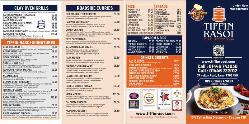 Tiffin Rasoi Menu