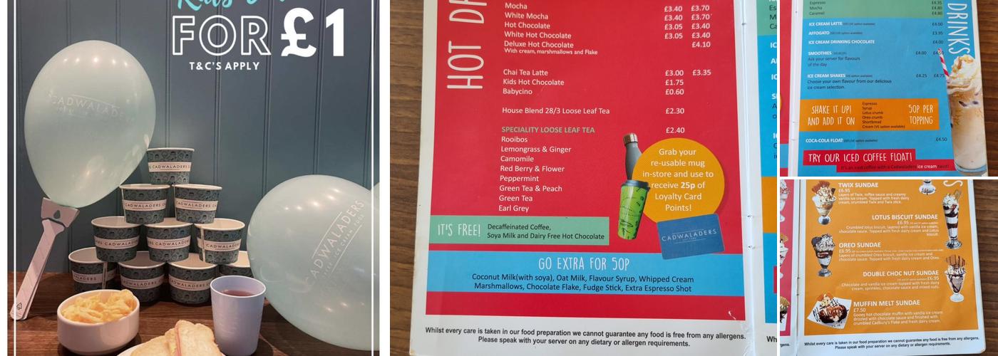 Cadwaladers Menu