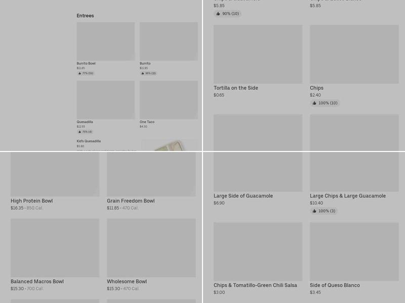 Chipotle Mexican Grill Menu