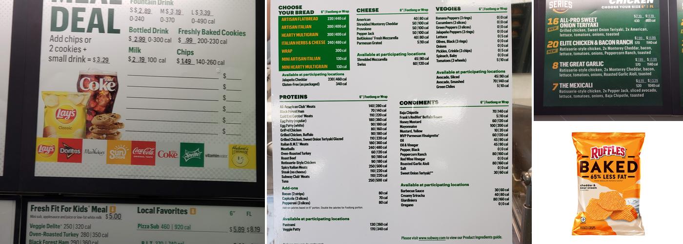 Subway Menu