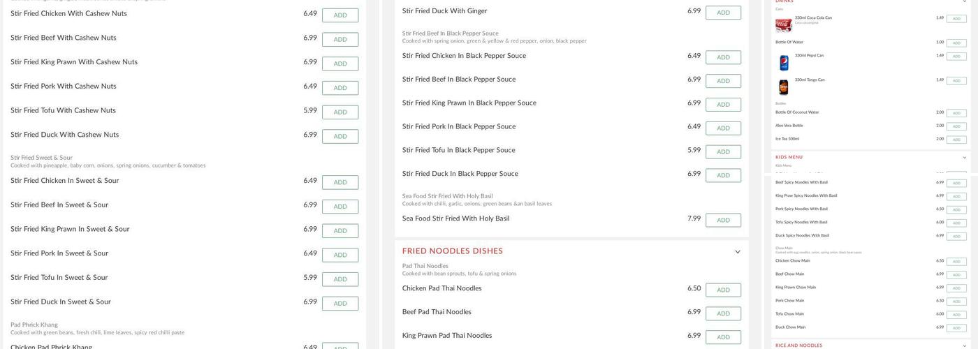 Highlander Thai Restaurant and Takeaway Menu