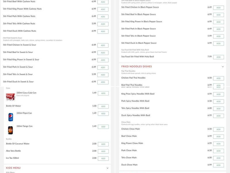 Highlander Thai Restaurant and Takeaway Menu