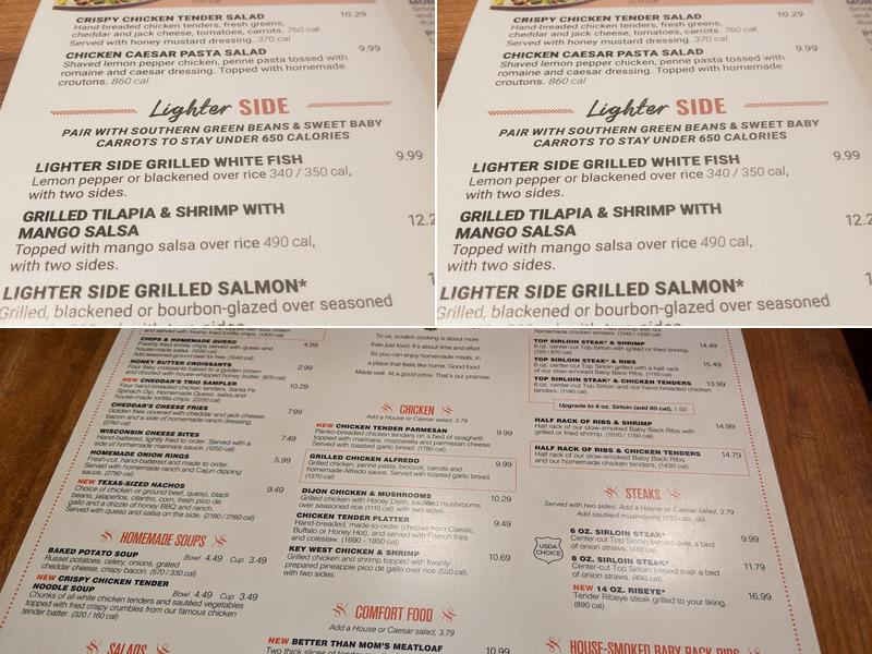 Cheddar's Scratch Kitchen Menu