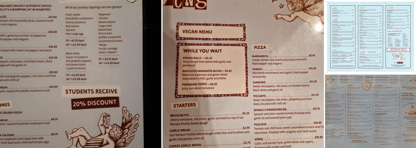 Little Wing Pizzeria Menu