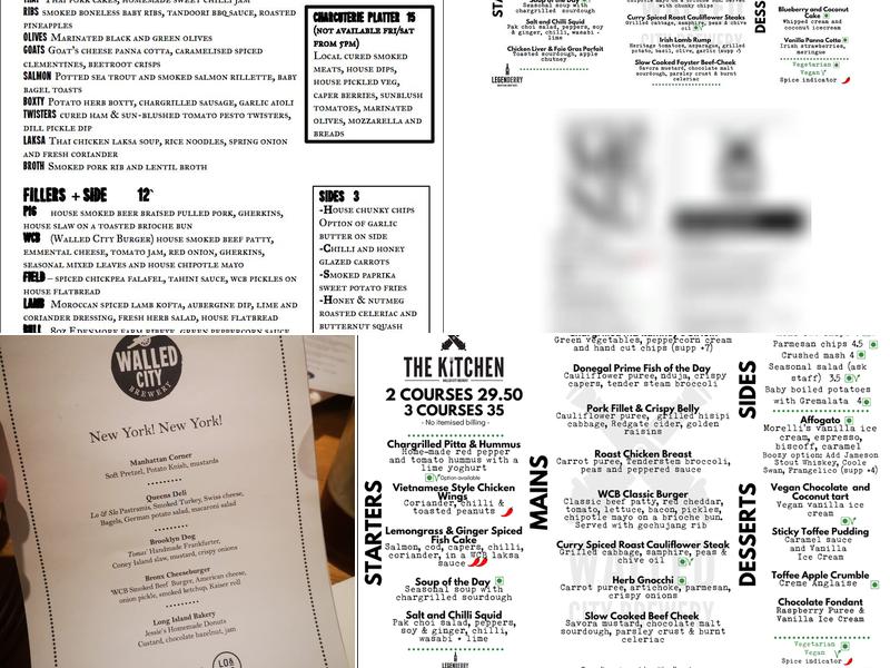 Walled City Brewery Menu