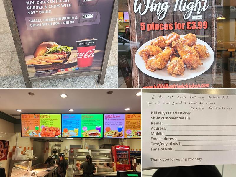 HillBilly's Fried Chicken Menu