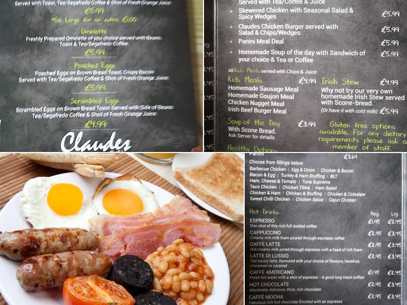 Claudes Café Menu
