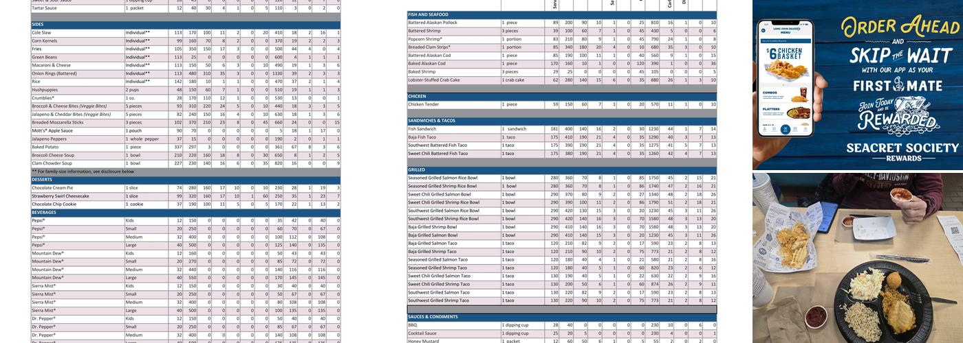 Long John Silver's Menu