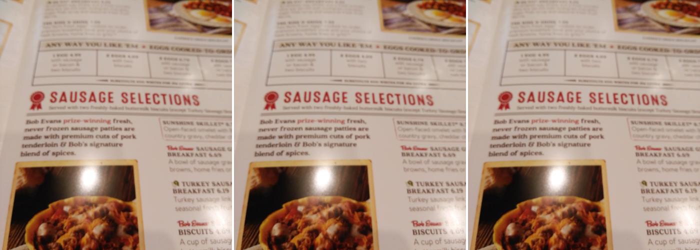 Bob Evans Menu