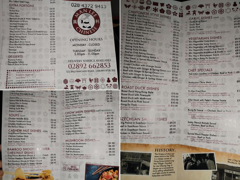 Man Lee Menu