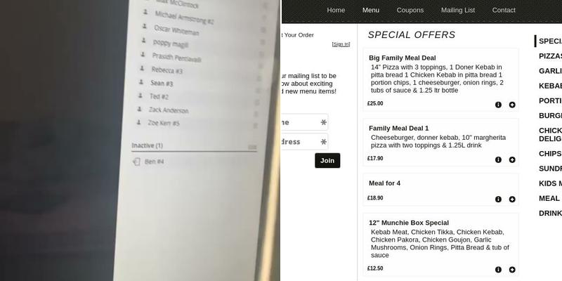 Ali's Turkish Kebab Pizza House Menu
