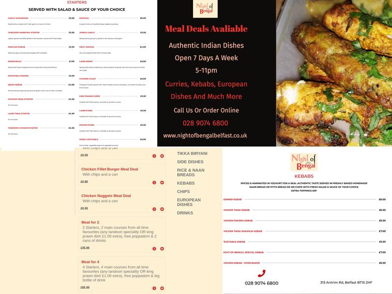 Night Of Bengal Menu