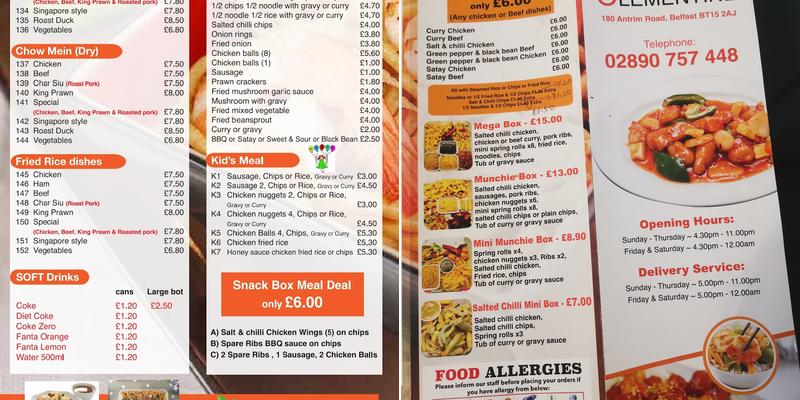 Original Clementine Asian European Kitchen Menu