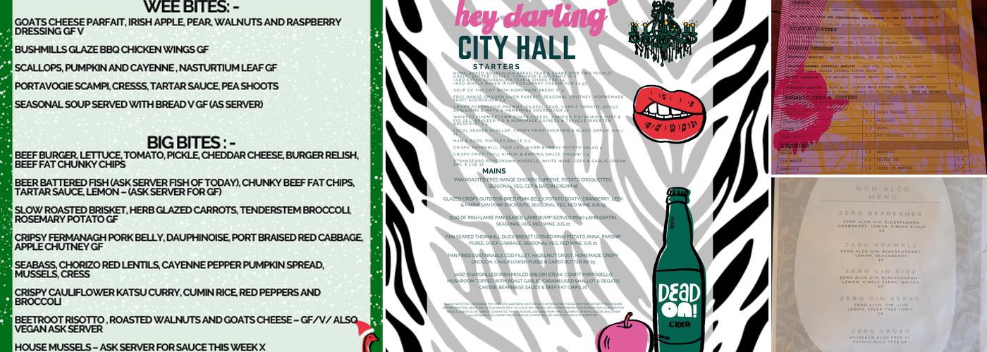 Made in Belfast Talbot Street Menu