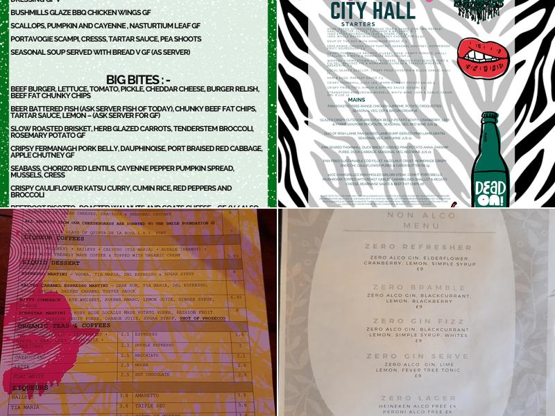 Made in Belfast Talbot Street Menu