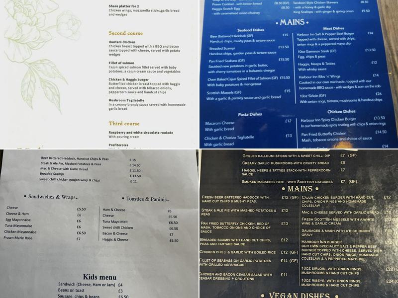 The Harbour Inn Menu