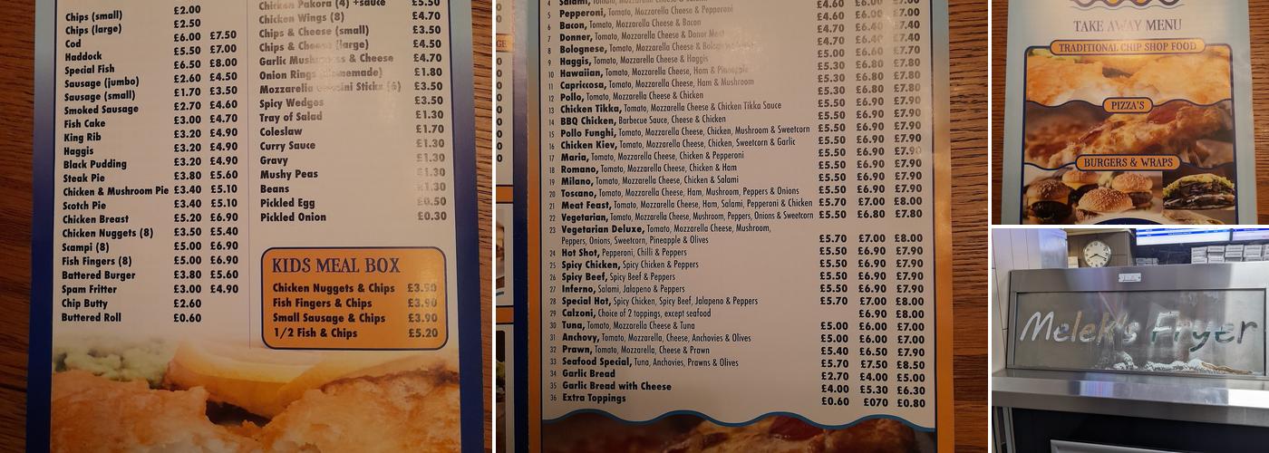 Meleks Fryer Menu