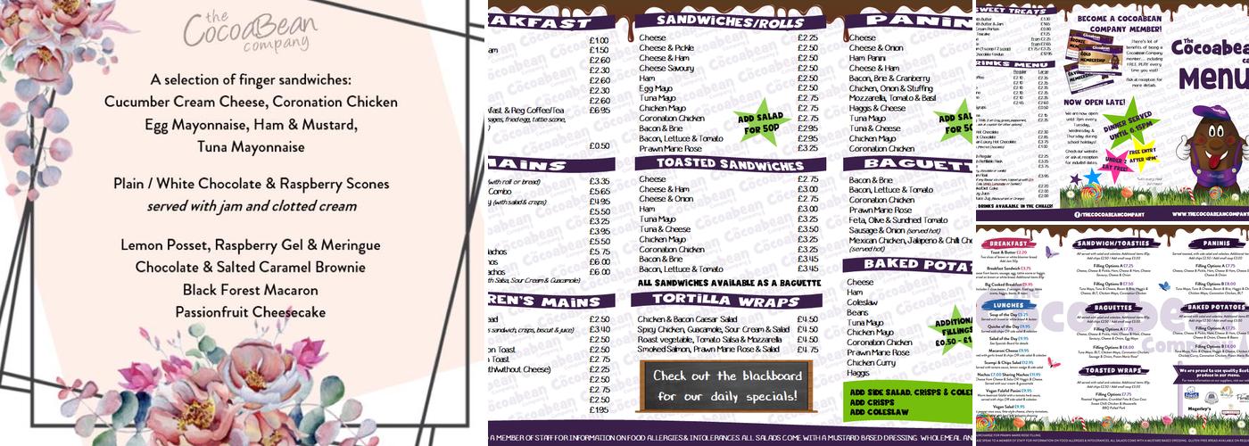 The Cocoabean Company Menu