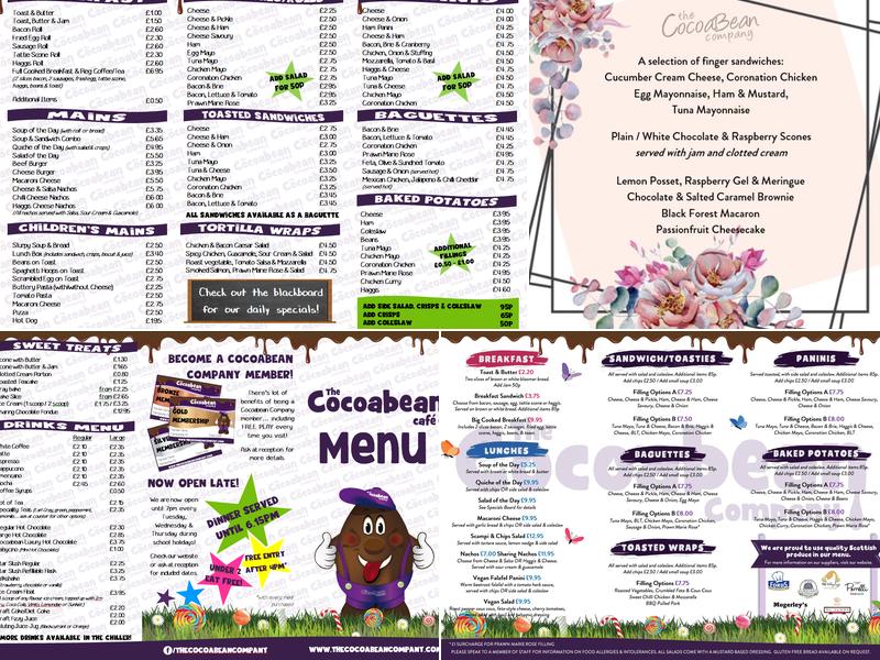 The Cocoabean Company Menu