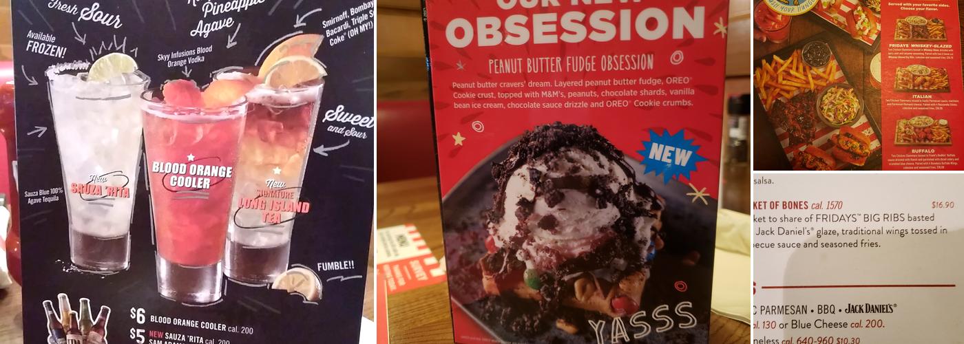 TGI Fridays Menu