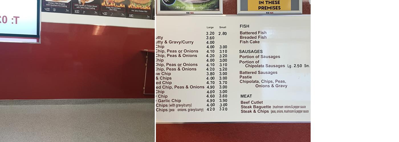 Victoria Junction Menu