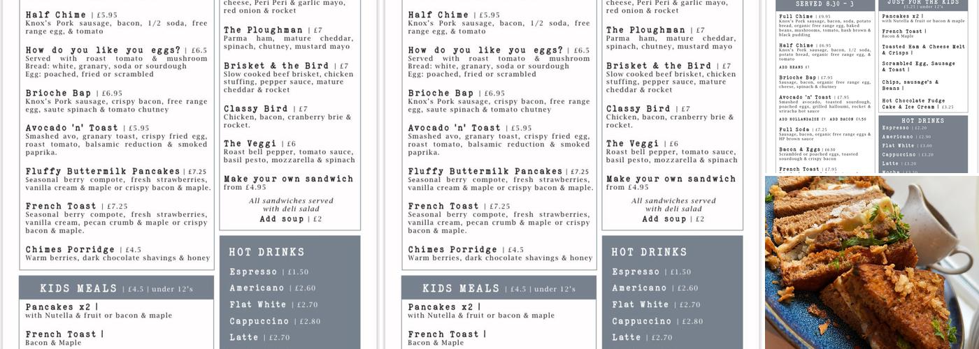 Chimes Coffee House Menu