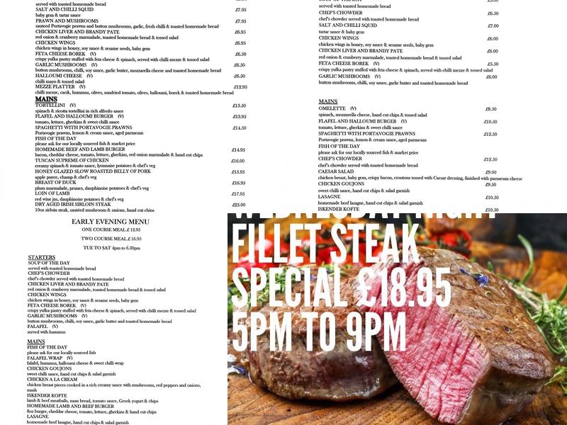 Chef and Manager Menu