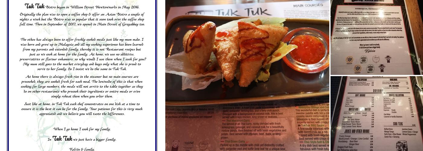 Tuk Tuk Asian Bistro Menu