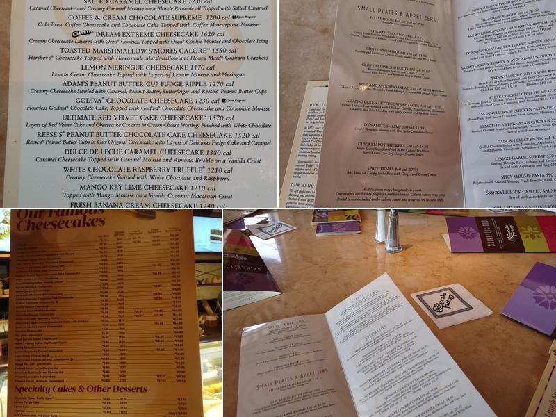 The Cheesecake Factory Menu
