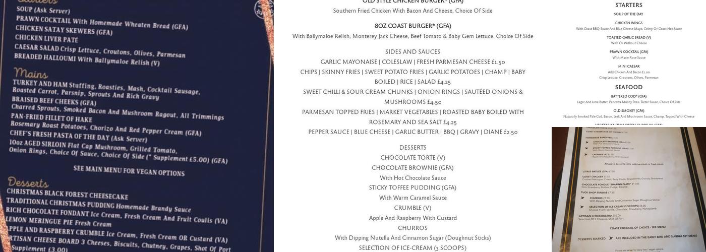 Coast Menu