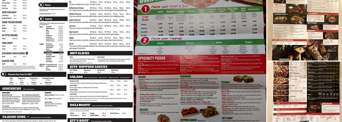 Jet's Pizza Menu