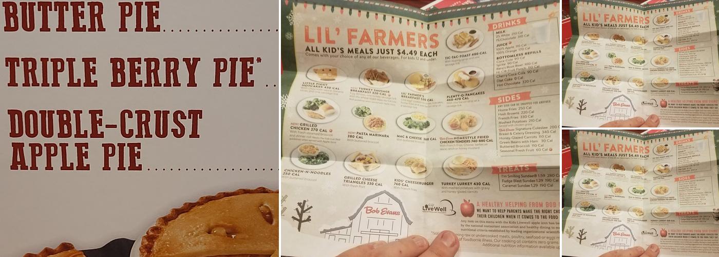 Bob Evans Menu