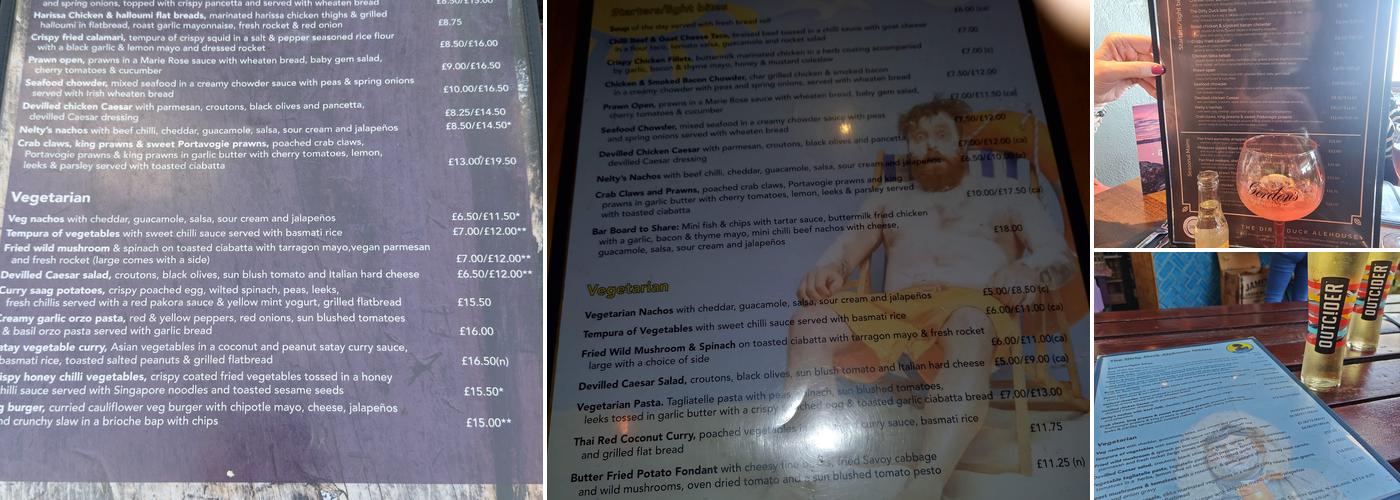 The Dirty Duck Alehouse Menu