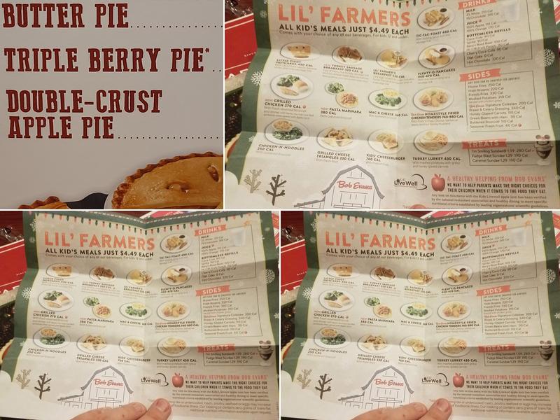Bob Evans Menu