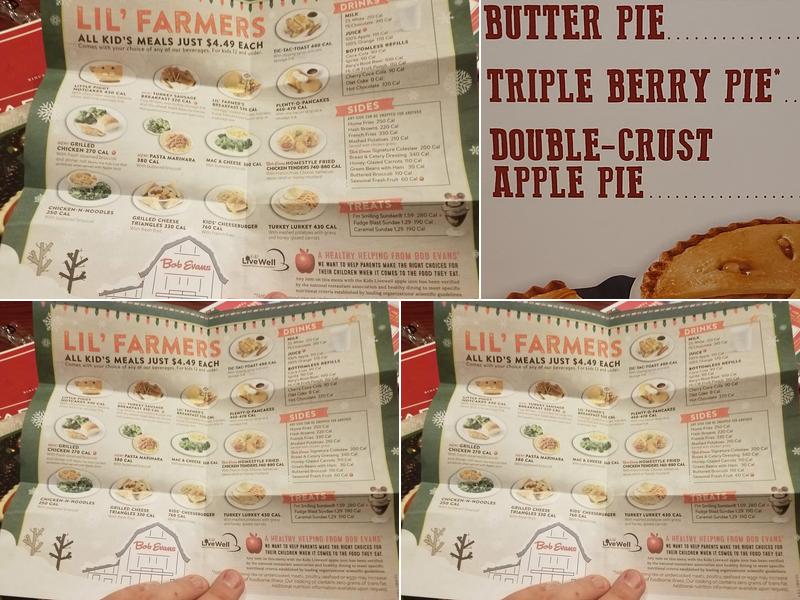 Bob Evans Menu