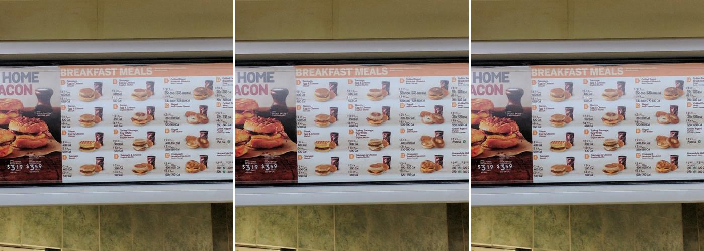 Tim Hortons Menu