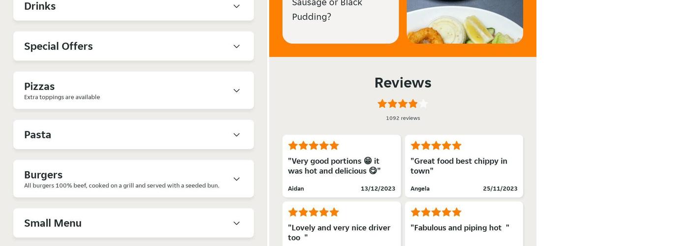 The Hippy Chippy Menu