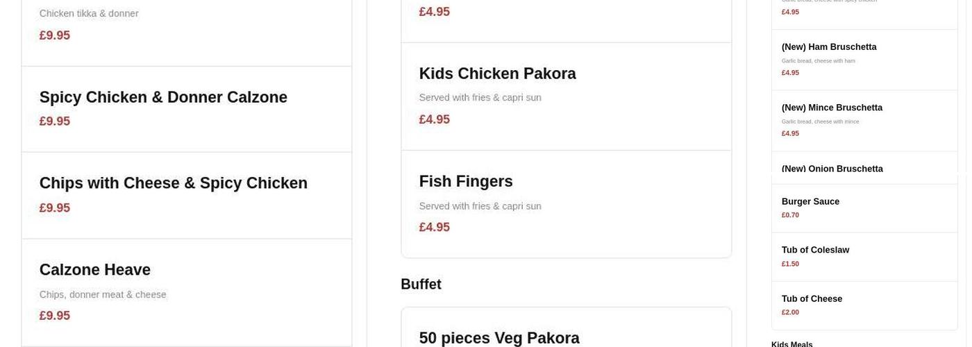 Masterchef Menu