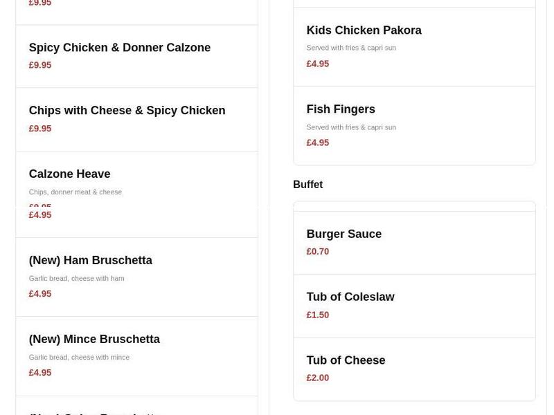Masterchef Menu